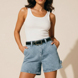 Livia High-Rise Denim Shorts