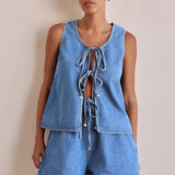 Madison Denim Vest and Short Co-ord Set