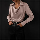 Anastasia Draped Satin Blouse