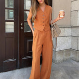 Sloane Linen Vest and Trouser Set