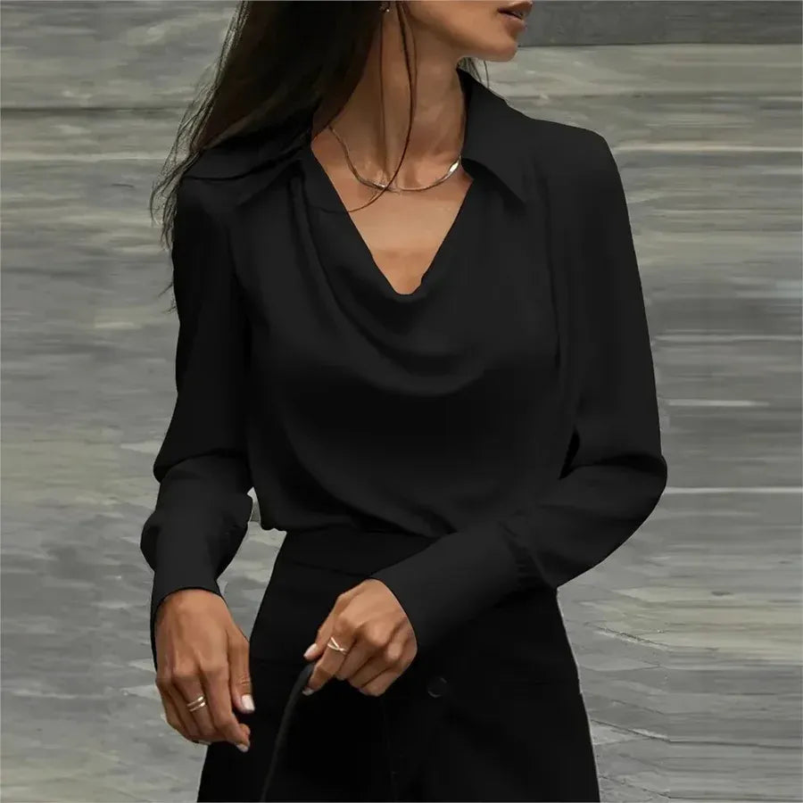 Anastasia Draped Satin Blouse