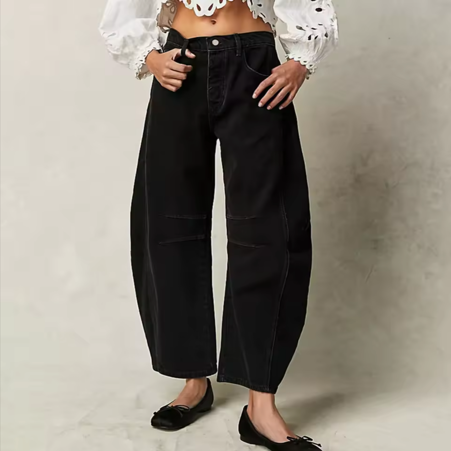 Tatiana Barrel Leg Denim Pants