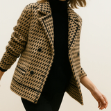 Seraphita Houndstooth Knit Blazer