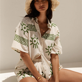 Piper Graphic Linen Two-Piece Set