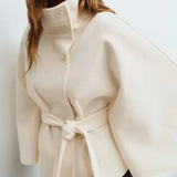 Eleanora Belted Flared-Sleeve Coat