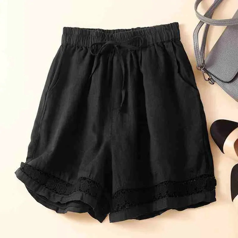 Opulence Lace-Trim Linen Short