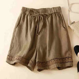 Opulence Lace-Trim Linen Short