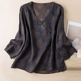 Clementine Patterned Linen Blouse