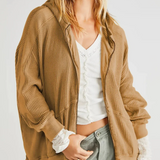 Viviana Waffle-Knit Hoodie