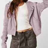 Viviana Waffle-Knit Hoodie