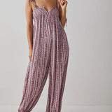 Aria Floral Striped Jumpsuit