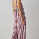 Aria Floral Striped Jumpsuit