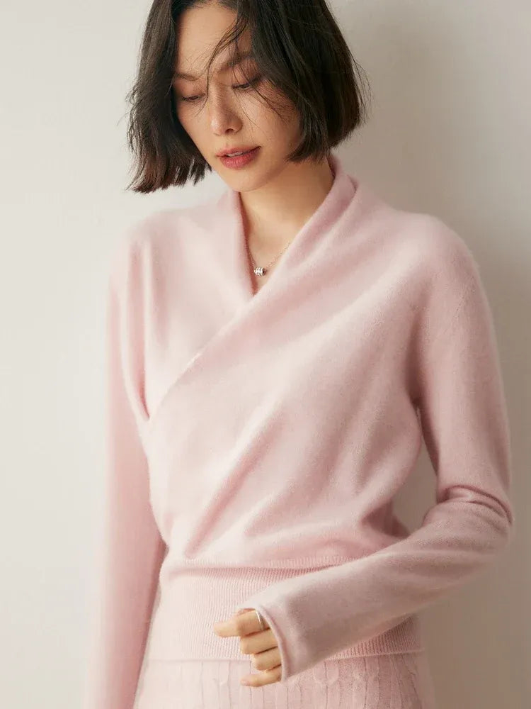 Calliope Surplice Cashmere Sweater