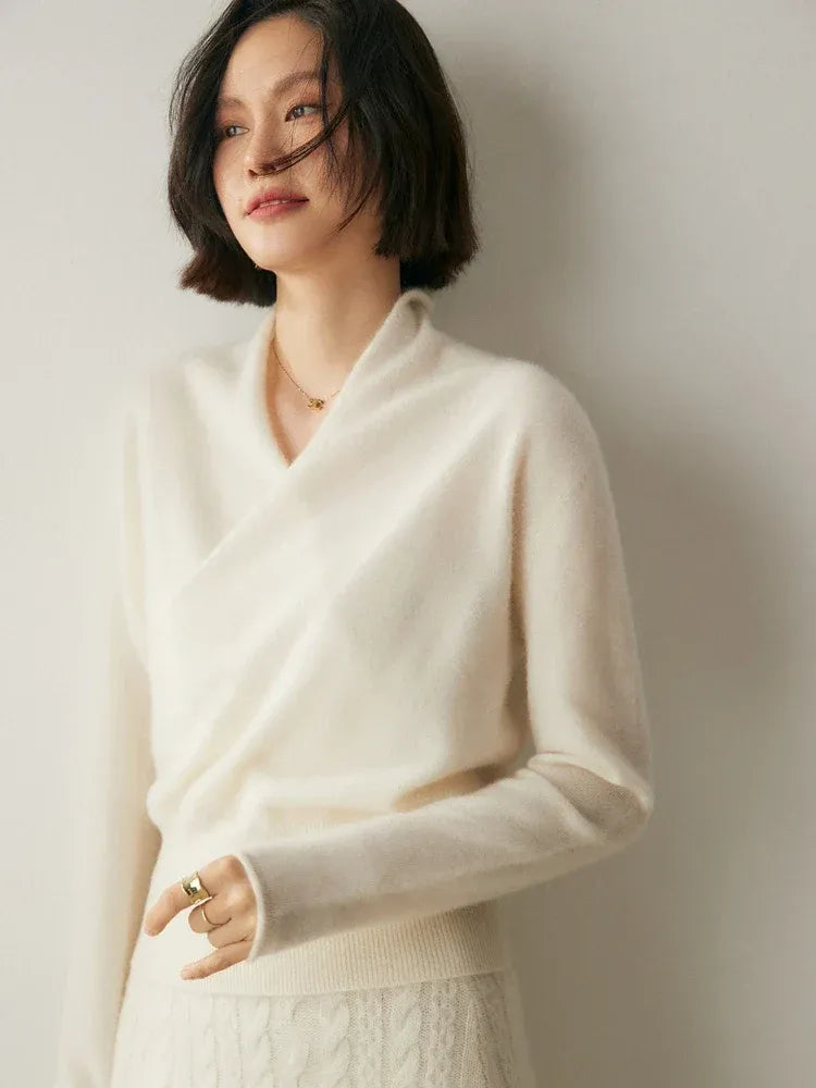 Calliope Surplice Cashmere Sweater
