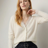 Valentina Lace-Trim Knit Cardigan