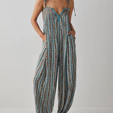 Aria Floral Striped Jumpsuit