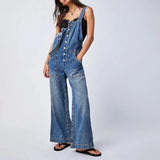 Thalassa Wide Leg Denim Overall
