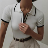 Raffaella Contrast Trim Knit Polo