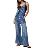 Thalassa Wide Leg Denim Overall