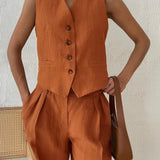 Sloane Linen Vest and Trouser Set