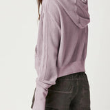 Viviana Waffle-Knit Hoodie