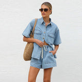 Everly Denim Short and Shirt Set