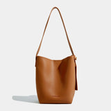Elena Pebbled Leather Bucket Bag