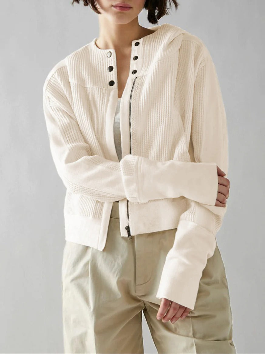 Viviana Waffle-Knit Hoodie