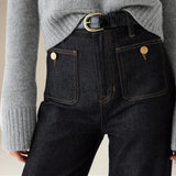 Margaux Wide Leg Patch Pocket Jeans