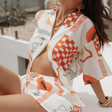 Piper Graphic Linen Two-Piece Set