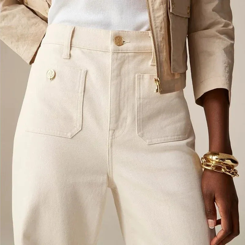 Margaux Wide Leg Patch Pocket Jeans