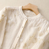 Isadora Embroidered Linen Blouse