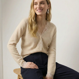 Valentina Lace-Trim Knit Cardigan