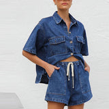 Everly Denim Short and Shirt Set