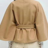 Eleanora Belted Flared-Sleeve Coat