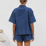 Everly Denim Short and Shirt Set