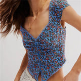 Ophelia Lace-Trim Floral Top