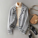 Seraphita Houndstooth Knit Blazer