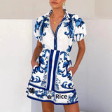 Valentina Printed Puff Sleeve Dress
