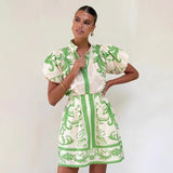 Valentina Printed Puff Sleeve Dress
