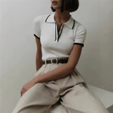 Raffaella Contrast Trim Knit Polo