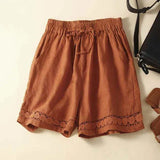 Opulence Lace-Trim Linen Short
