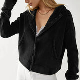 Viviana Waffle-Knit Hoodie