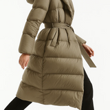 Colette Belted Long Puffer Coat