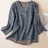 Clementine Patterned Linen Blouse