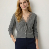 Valentina Lace-Trim Knit Cardigan