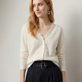 Valentina Lace-Trim Knit Cardigan