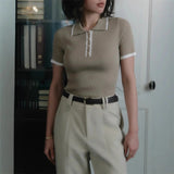 Raffaella Contrast Trim Knit Polo