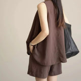 Fleur Sleeveless Linen Two-Piece Set