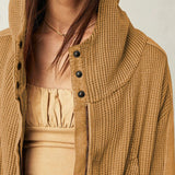Viviana Waffle-Knit Hoodie